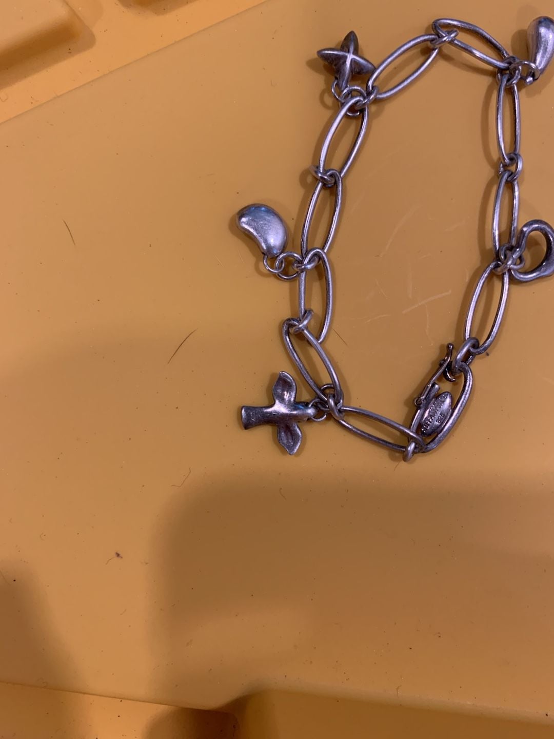 Tiffany & Co. Elsa Peretti Sterling Silver 5-Charm Link Bracelet 7.25 3