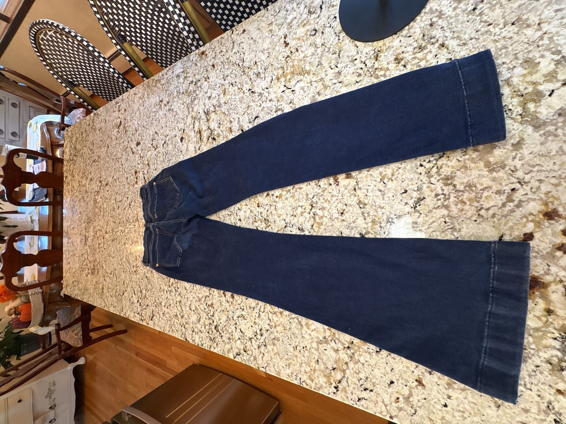 7 For All Mankind Dojo Tailorless Flare Jeans Size 25 Blue Denim 9