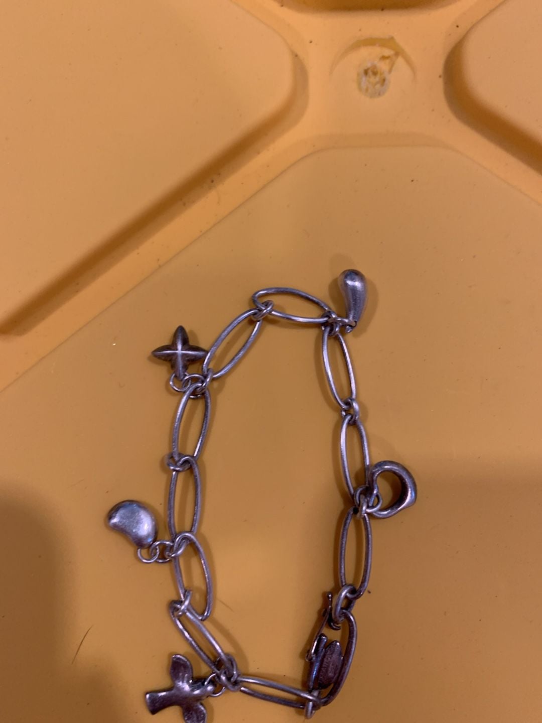 Tiffany & Co. Elsa Peretti Sterling Silver 5-Charm Link Bracelet 7.25 4