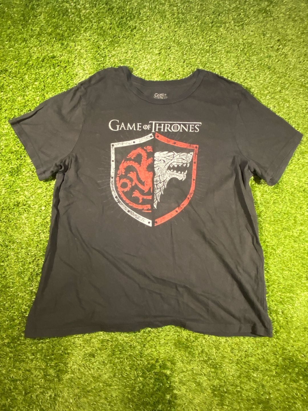 Game of Thrones Targaryen Stark Shield T-Shirt Black Graphic Tee 2