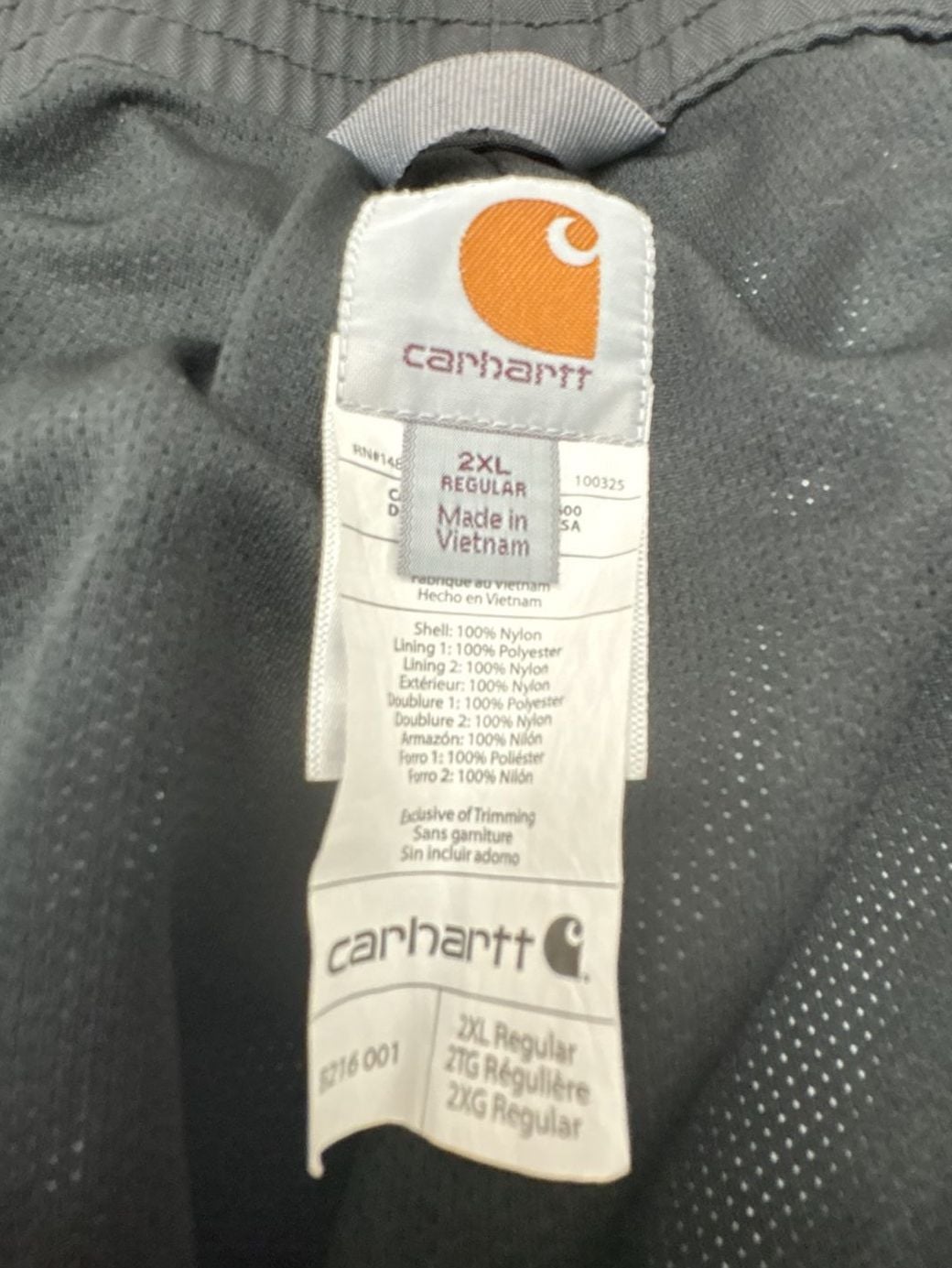 Carhartt Storm Defender Pants 2XL Regular Black Water Repellent 5