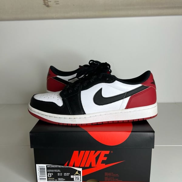 Nike Air Jordan 1 Retro Low OG Size 8.5 Black Toe 2023