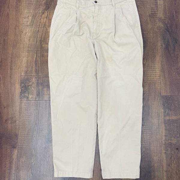 Dockers Classic Fit Pants Size W34 L29 Beige Cotton Twill Chinos