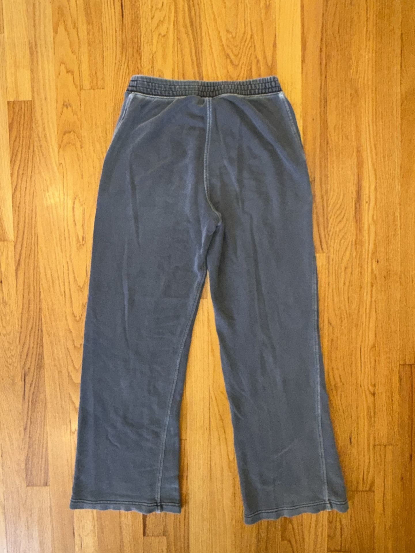 Aerie Gray Mineral Wash Wide Leg Sweatpants Terry Knit Seamed Sweatpants S 4
