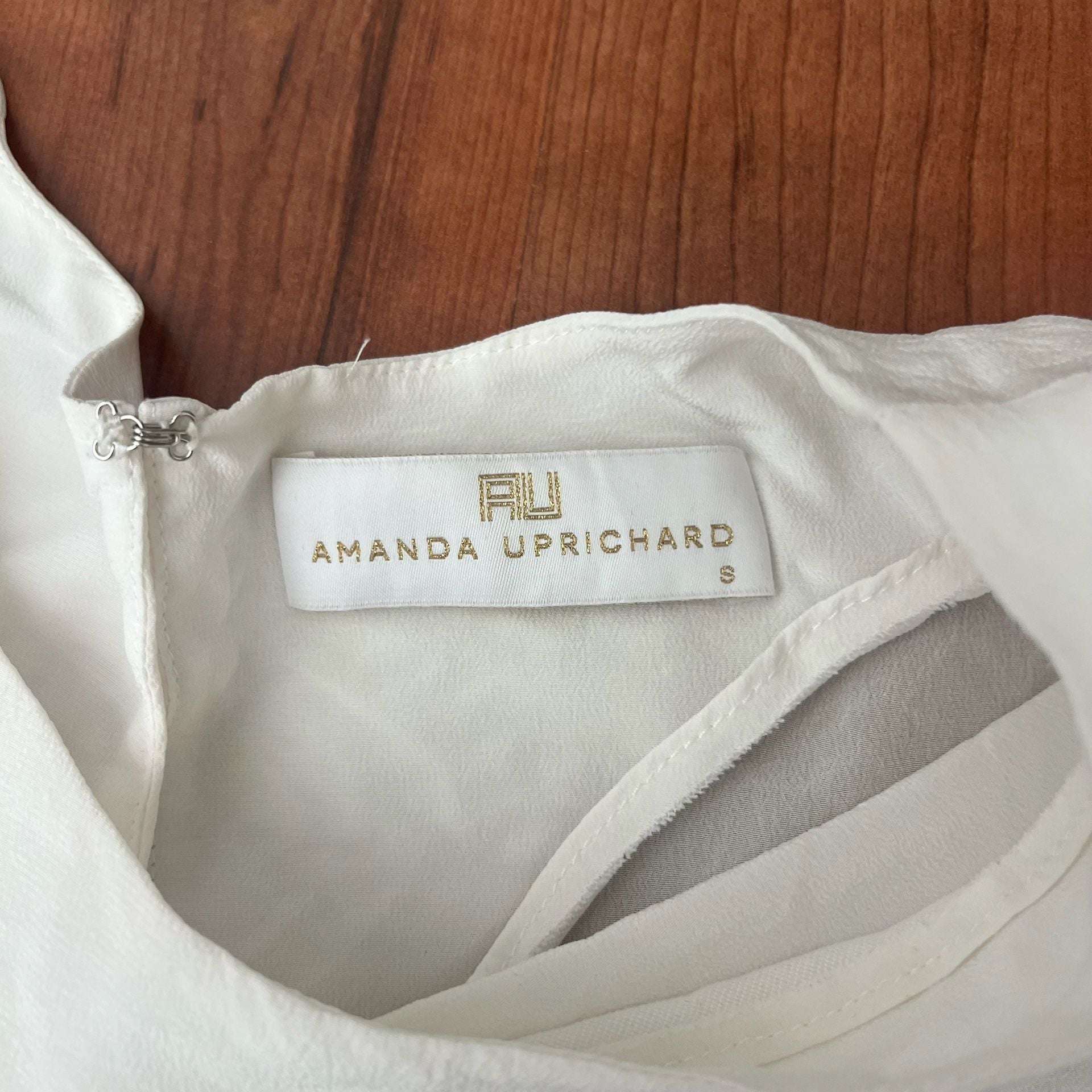Amanda Uprichard Blouse Size S White Ruffle Sleeve Top 4