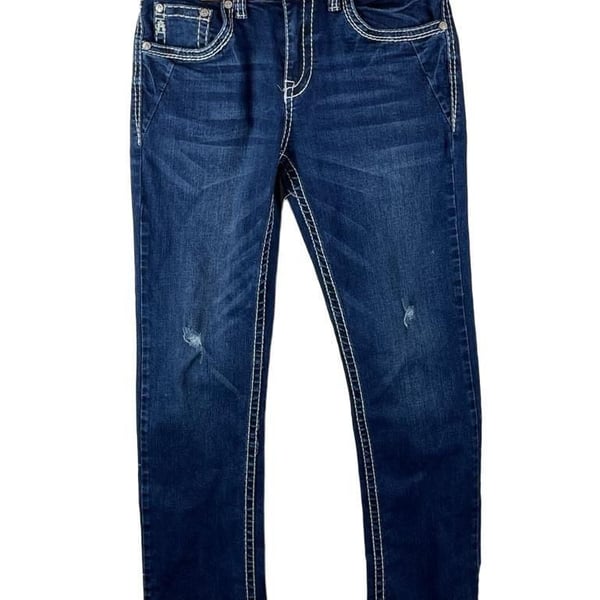 Answer Me Straight Leg Size W 31 L 32 Blue Jeans Distressed