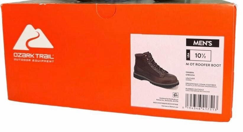 Ozark Trail OT Roofer Boot Size 10.5 Dark Brown Leather 7