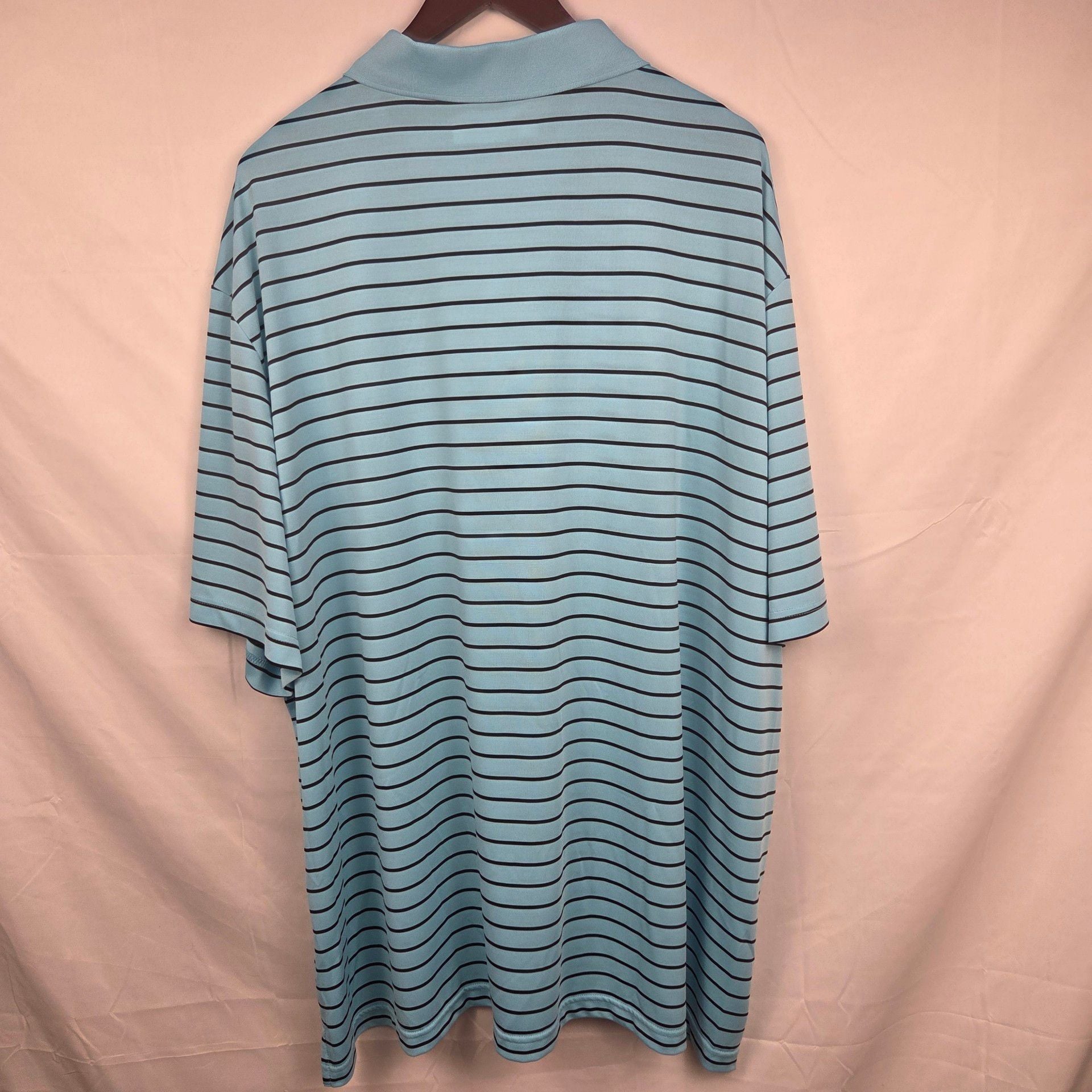Roundtree & Yorke Performance Polo Size 4XB Green Black Striped Polyester 5