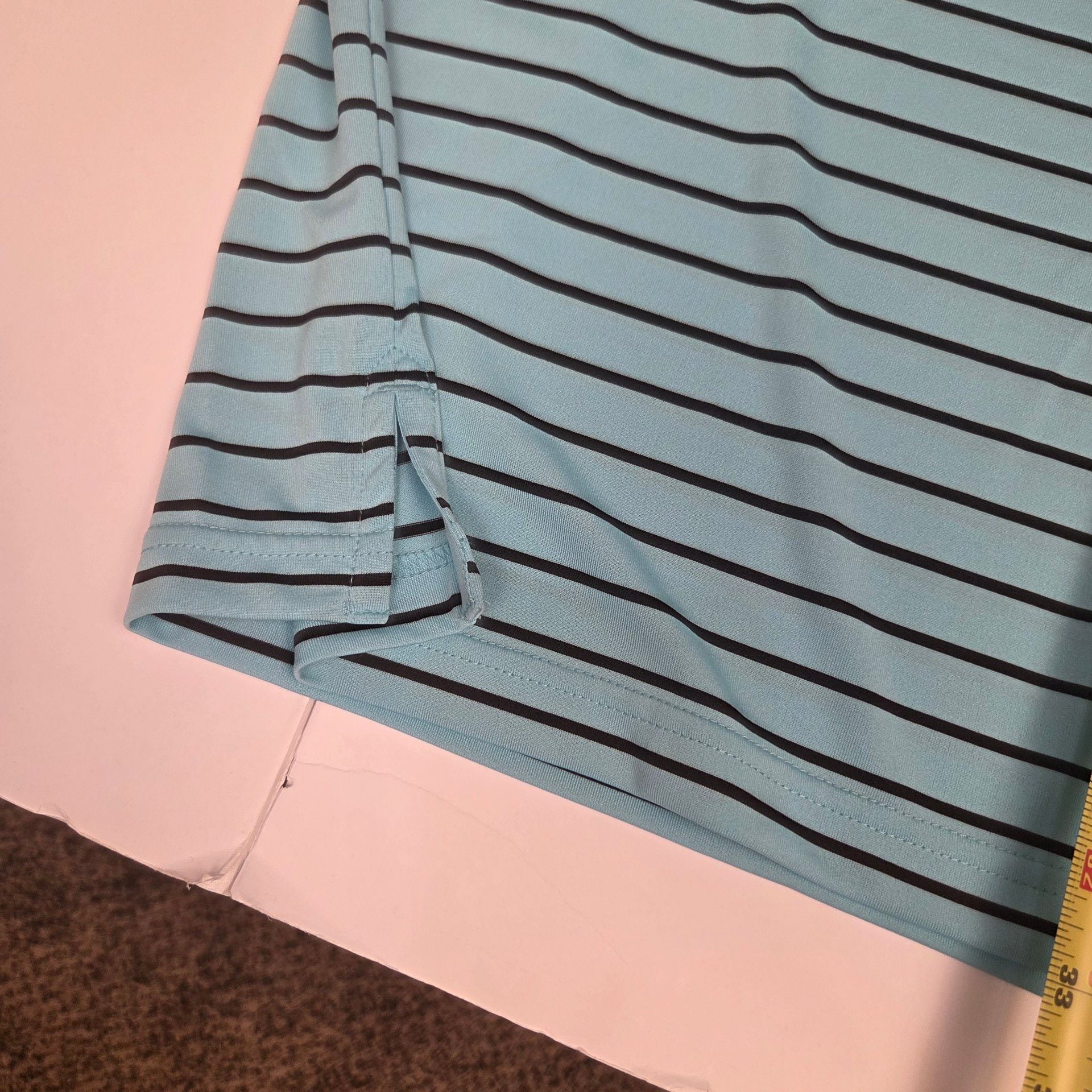 Roundtree & Yorke Performance Polo Size 4XB Green Black Striped Polyester 8