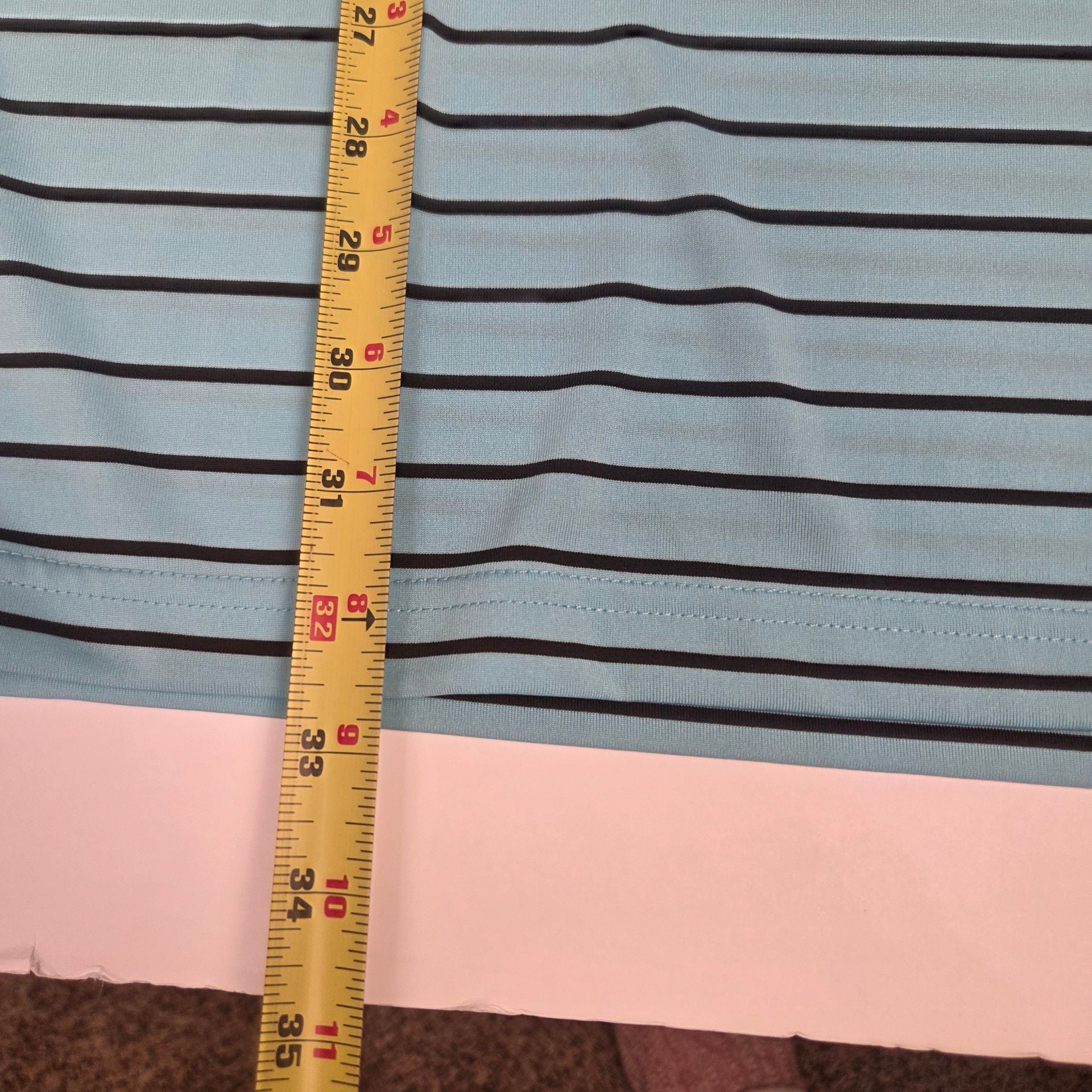 Roundtree & Yorke Performance Polo Size 4XB Green Black Striped Polyester 10
