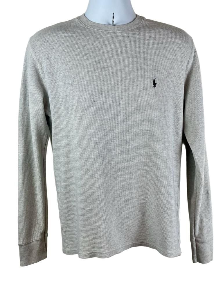 Polo Ralph Lauren Waffle Knit Thermal Shirt Size M Gray Cotton 2