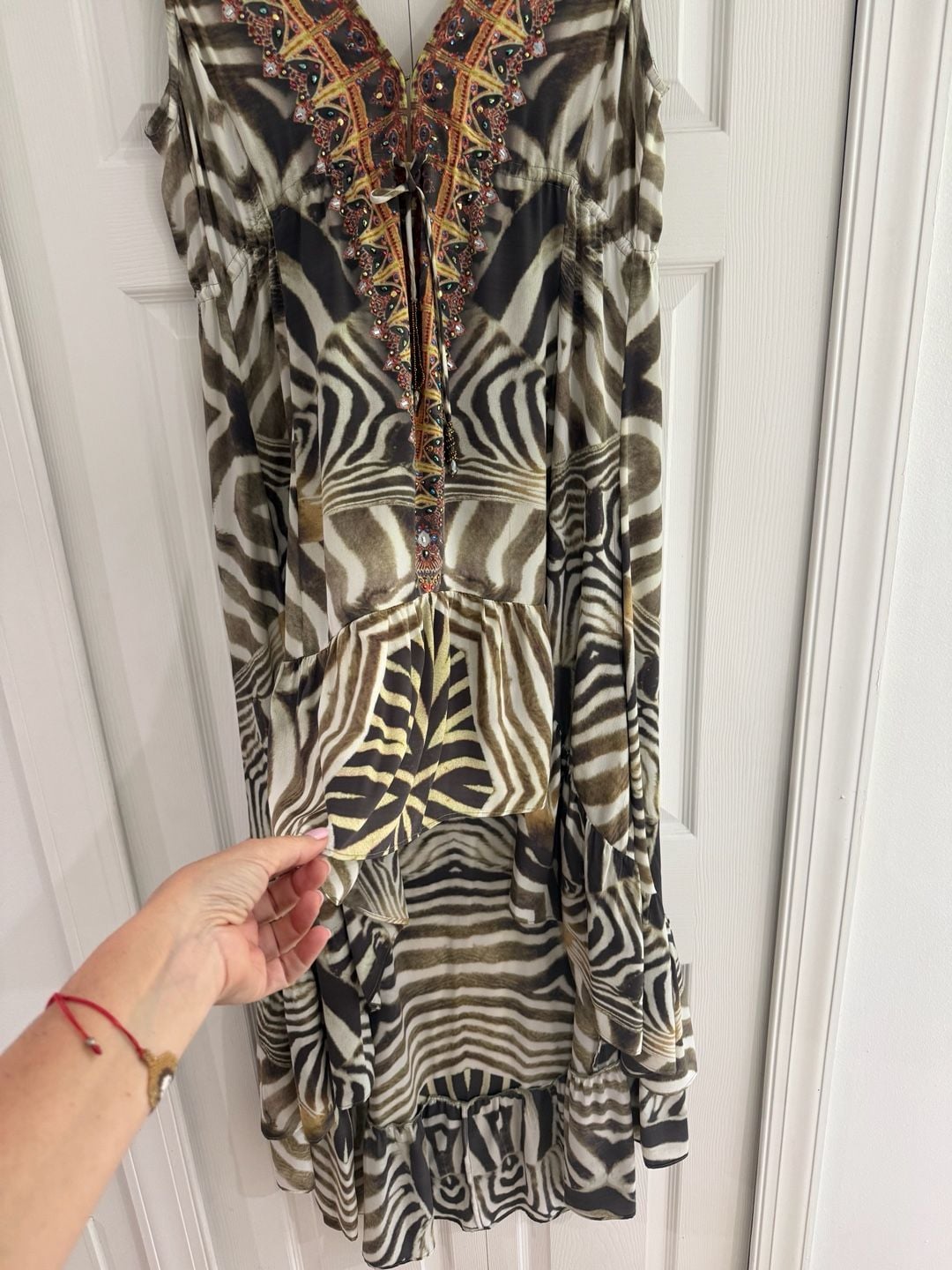 Shahida Parides Zebra Print High Low Maxi Dress 4