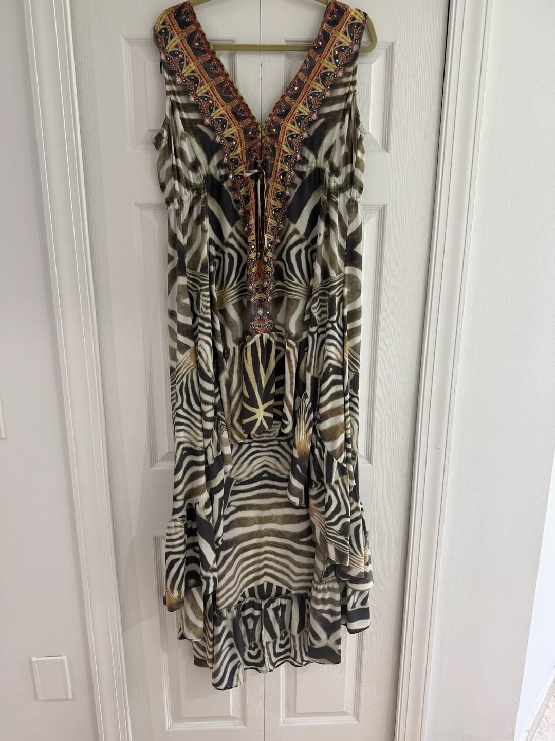Shahida Parides Zebra Print High Low Maxi Dress 7
