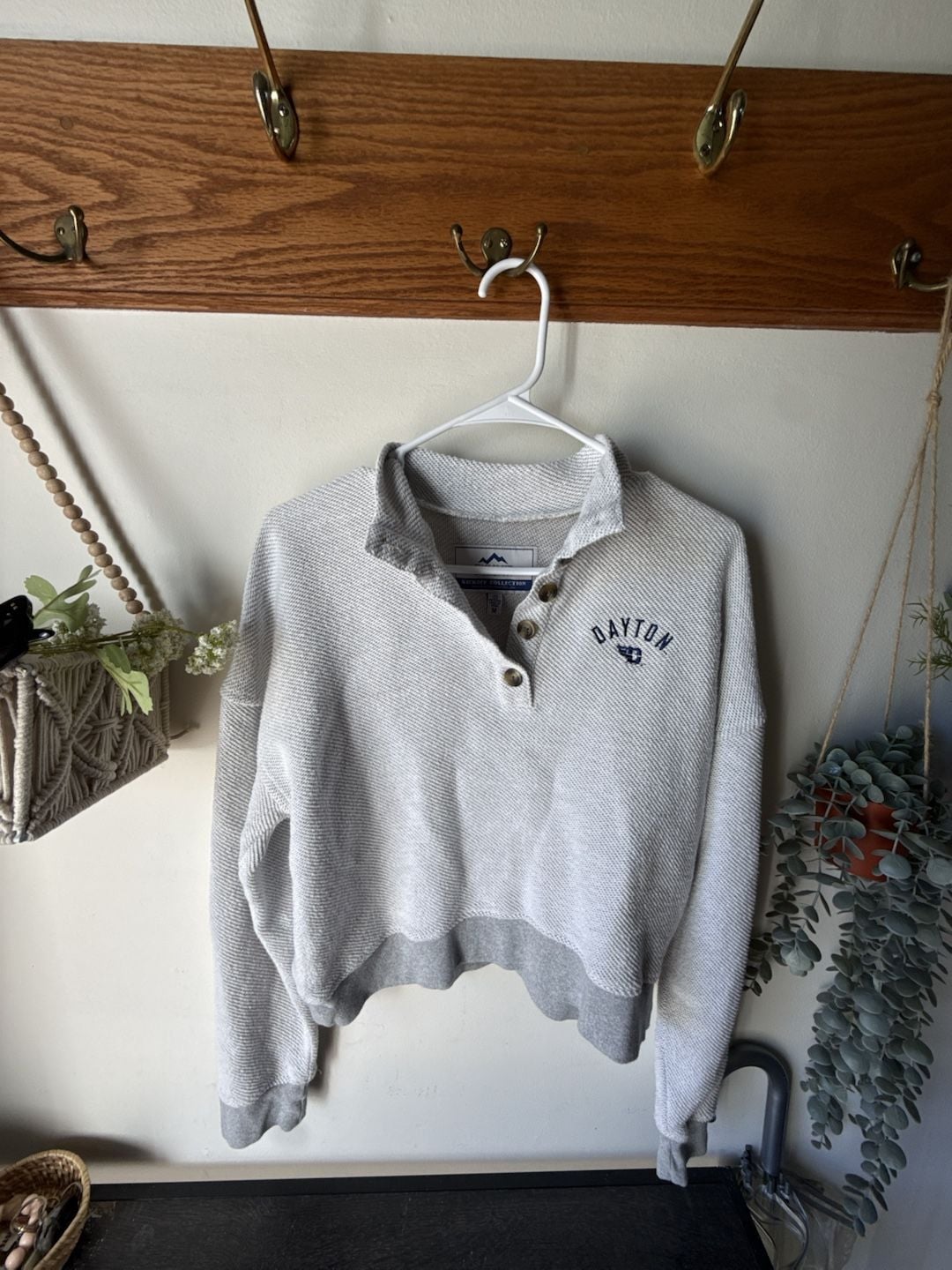 Textured Dayton Pullover Size M Gray Sweatshirt 2