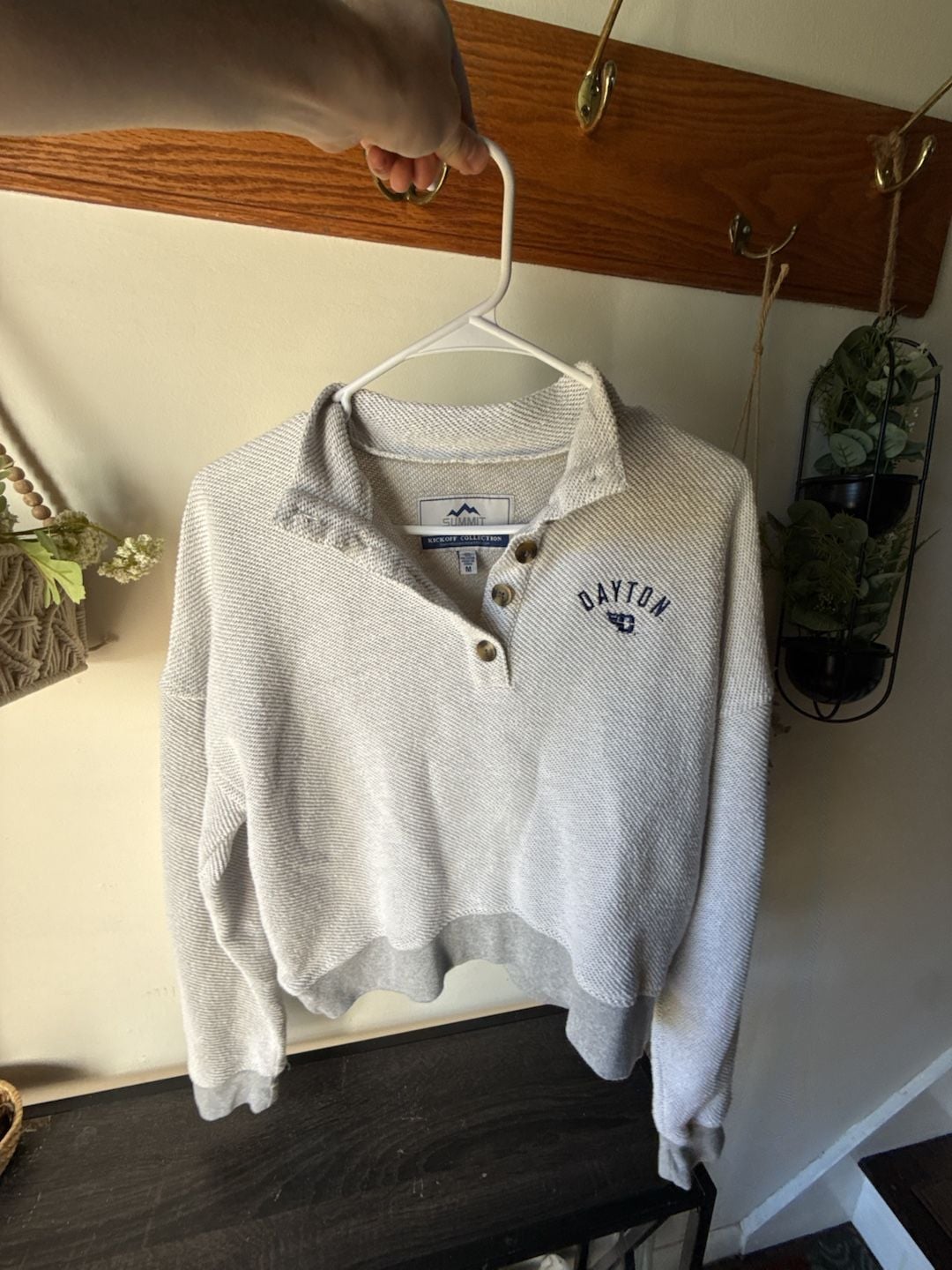 Textured Dayton Pullover Size M Gray Sweatshirt 5