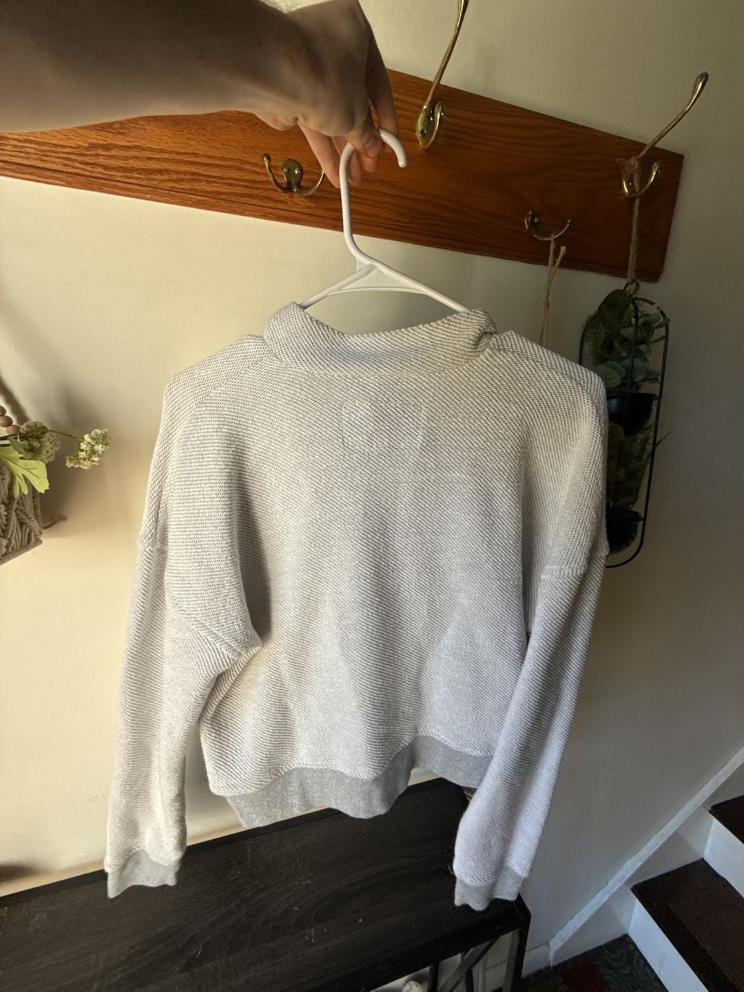 Textured Dayton Pullover Size M Gray Sweatshirt 6