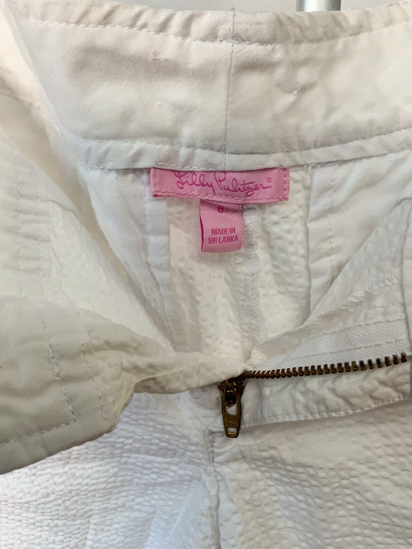 Lilly Pulitzer Seersucker Scalloped Women’s Shorts Size 6 White 3