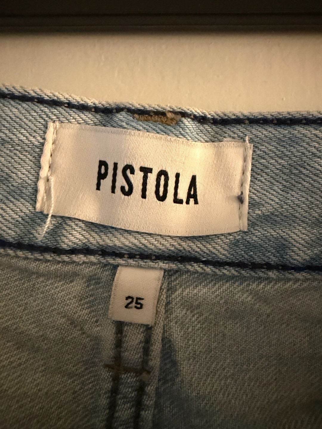 Pistola Denim Midi Skirt Size 25 Blue Two-Tone Raw Hem 5
