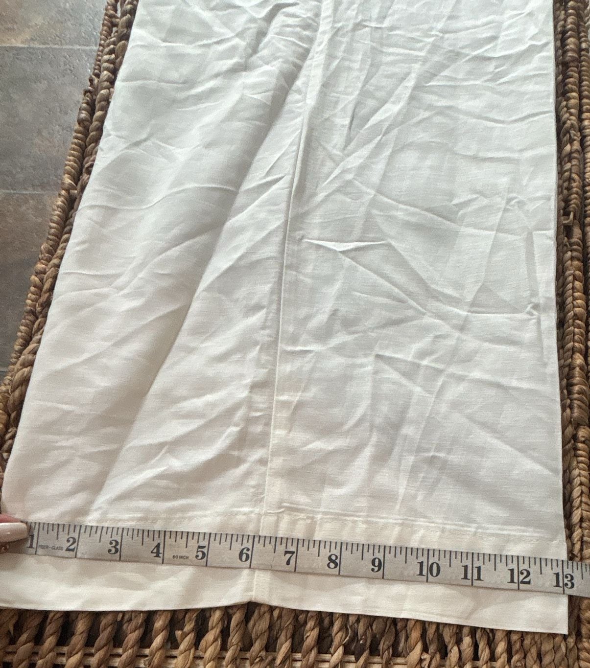H&M Linen Blend Pants White Wide Leg Pleated Trousers Size 2 14