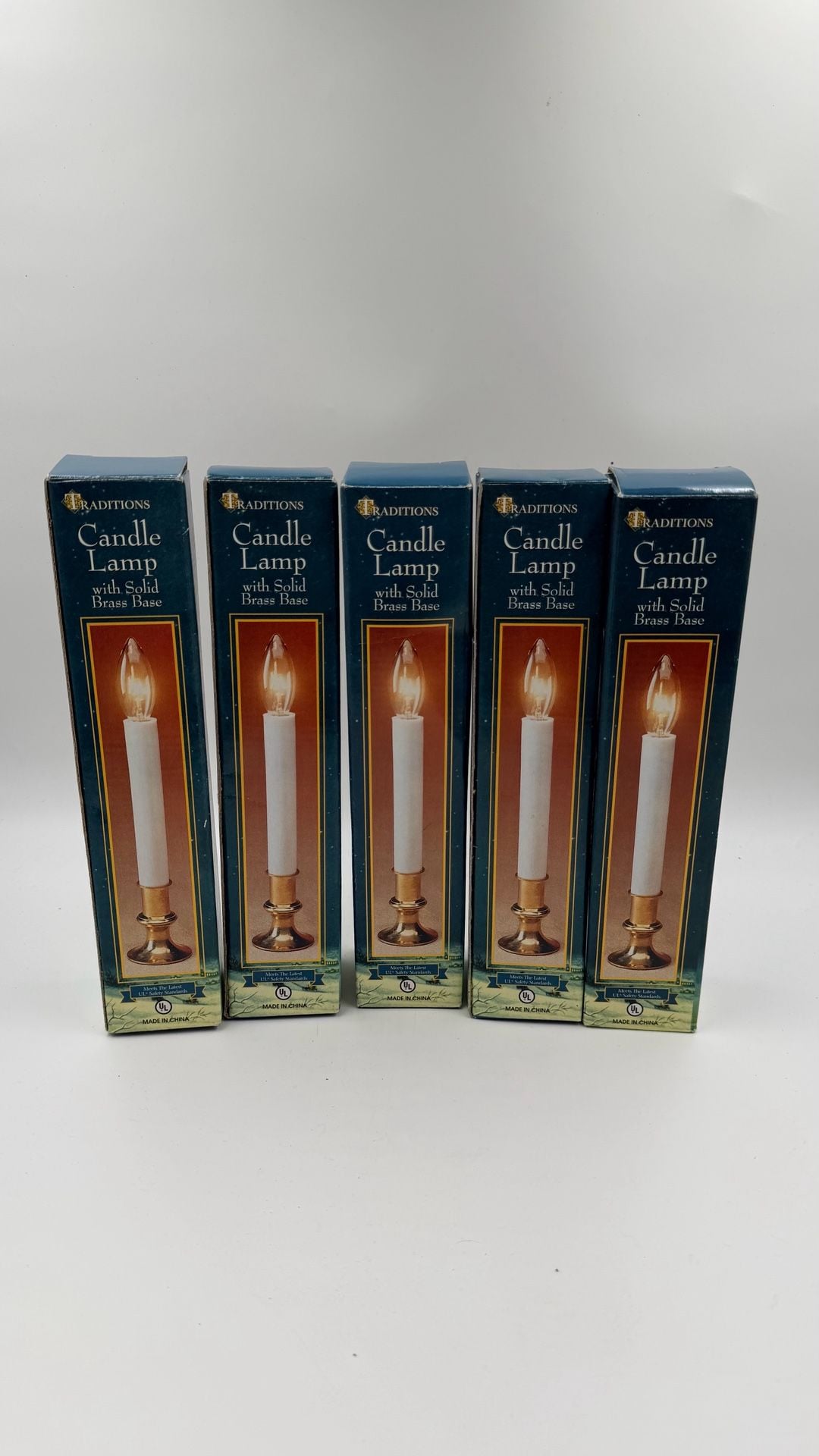 Traditions Electric Candle Lamp With Solid Brass Base Lot Of 5 New 1