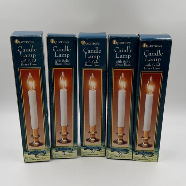 Traditions Electric Candle Lamp With Solid Brass Base Lot Of 5 New