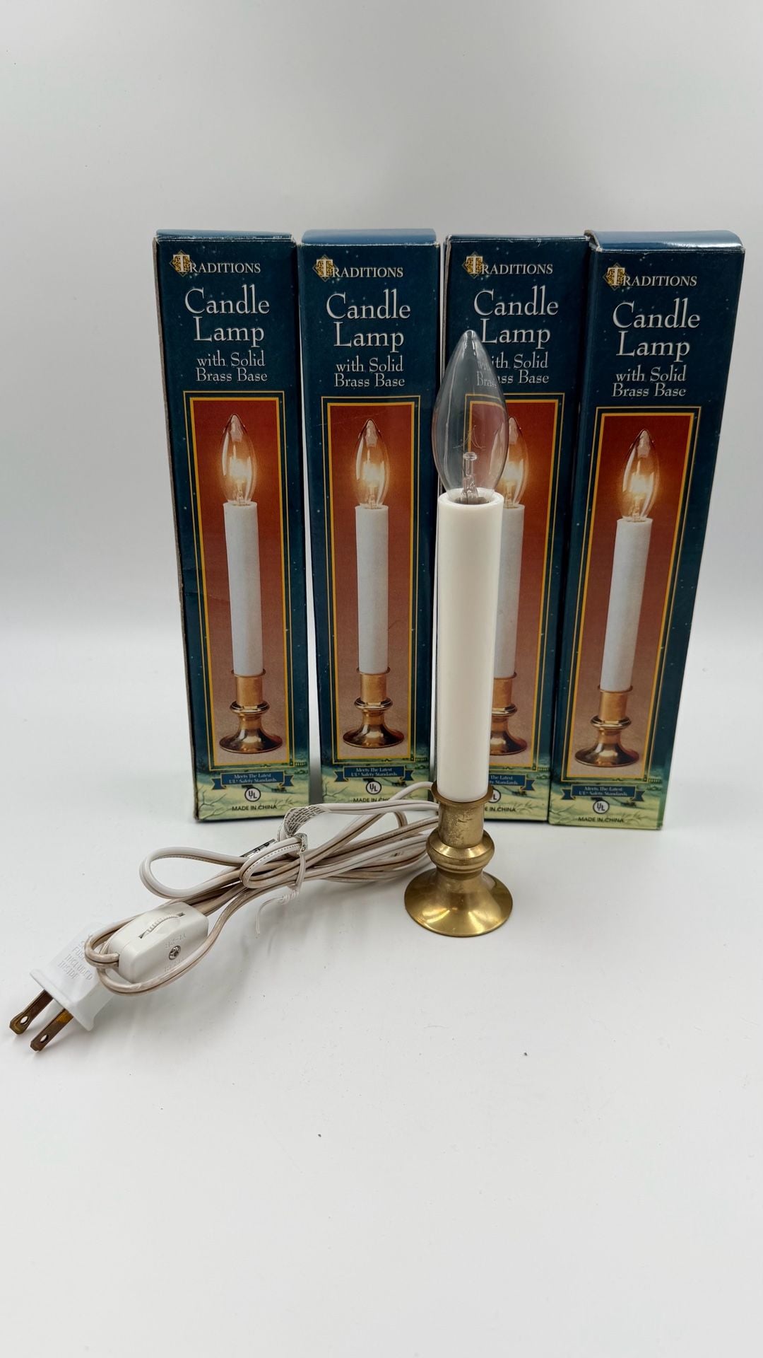 Traditions Electric Candle Lamp With Solid Brass Base Lot Of 5 New 2