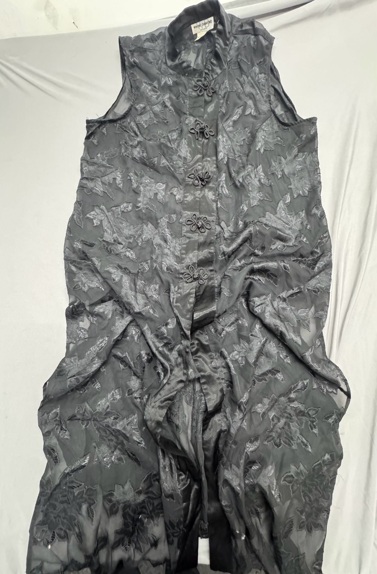 Wayne Diamond Designs Black Sheer Burnout Floral Dress 1