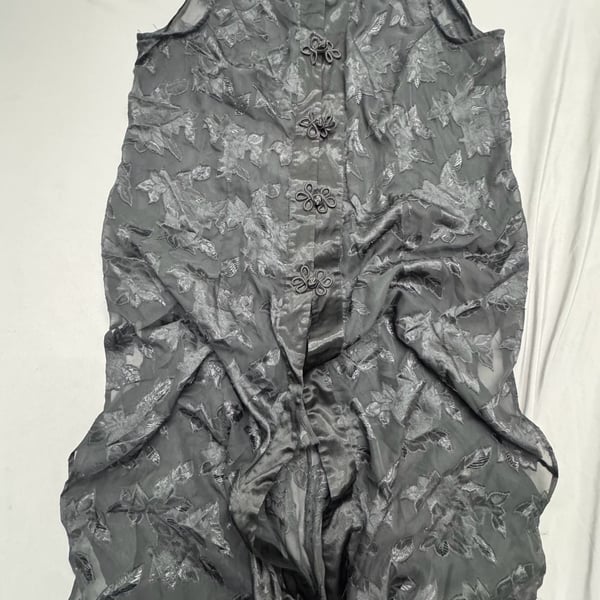 Wayne Diamond Designs Black Sheer Burnout Floral Dress