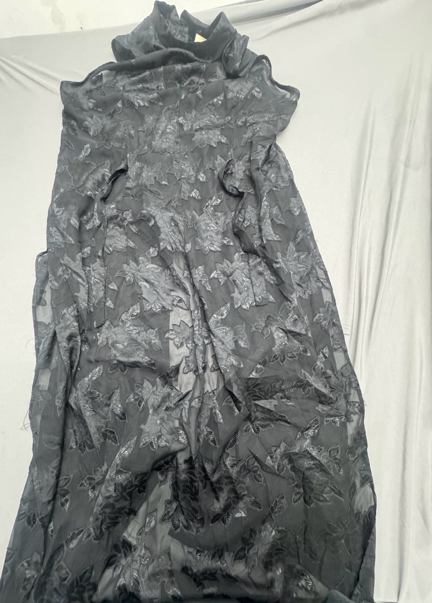 Wayne Diamond Designs Black Sheer Burnout Floral Dress 5