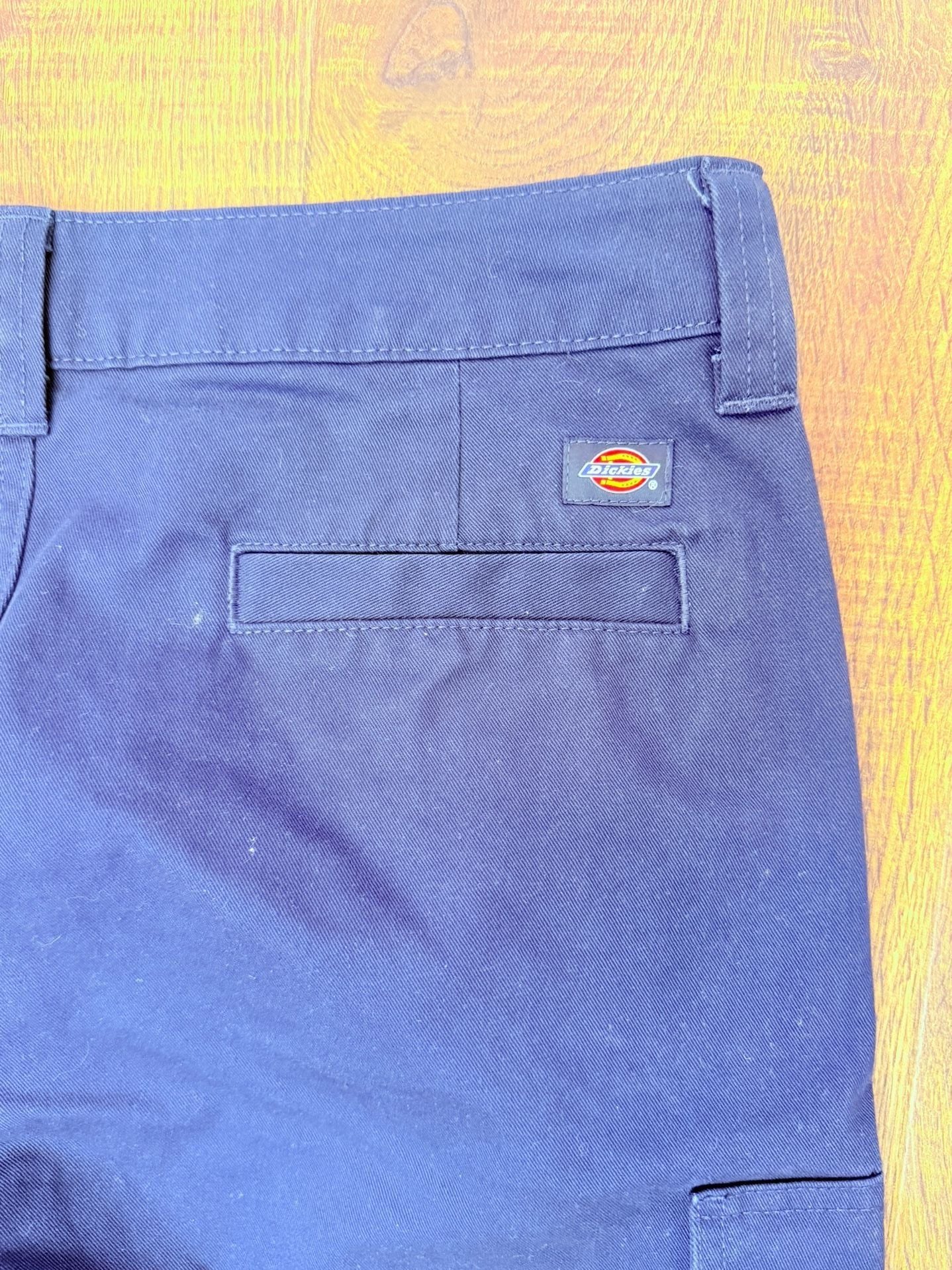 Dickies Cargo Pants Size 30R Navy Blue Cotton Work Utility Trousers 7