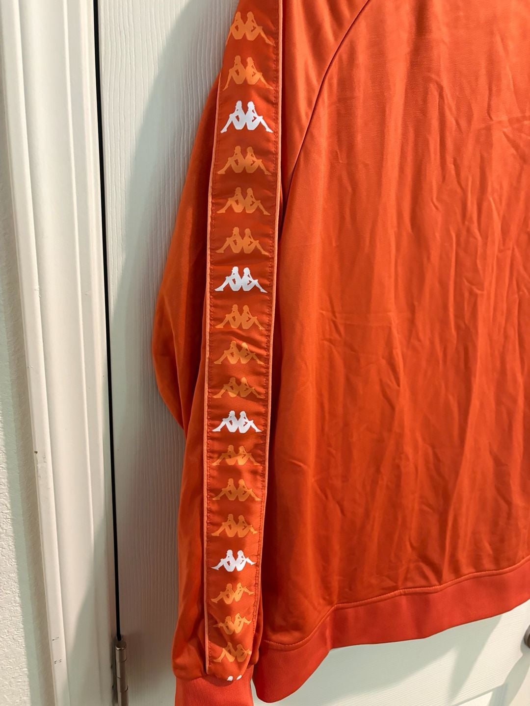 Kappa 222 Banda Anniston Track Jacket Size Large Orange Full Zip 4
