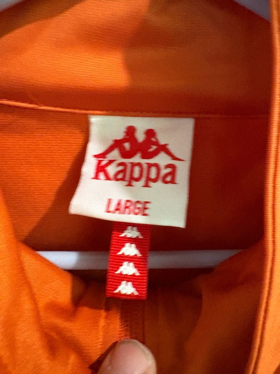 Kappa 222 Banda Anniston Track Jacket Size Large Orange Full Zip 5