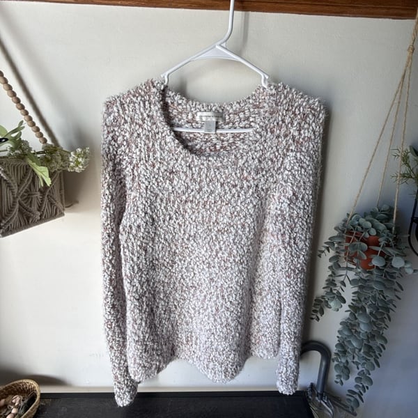 Light n Airy Fall π Sweater Size S Fuzzy Popcorn Knit