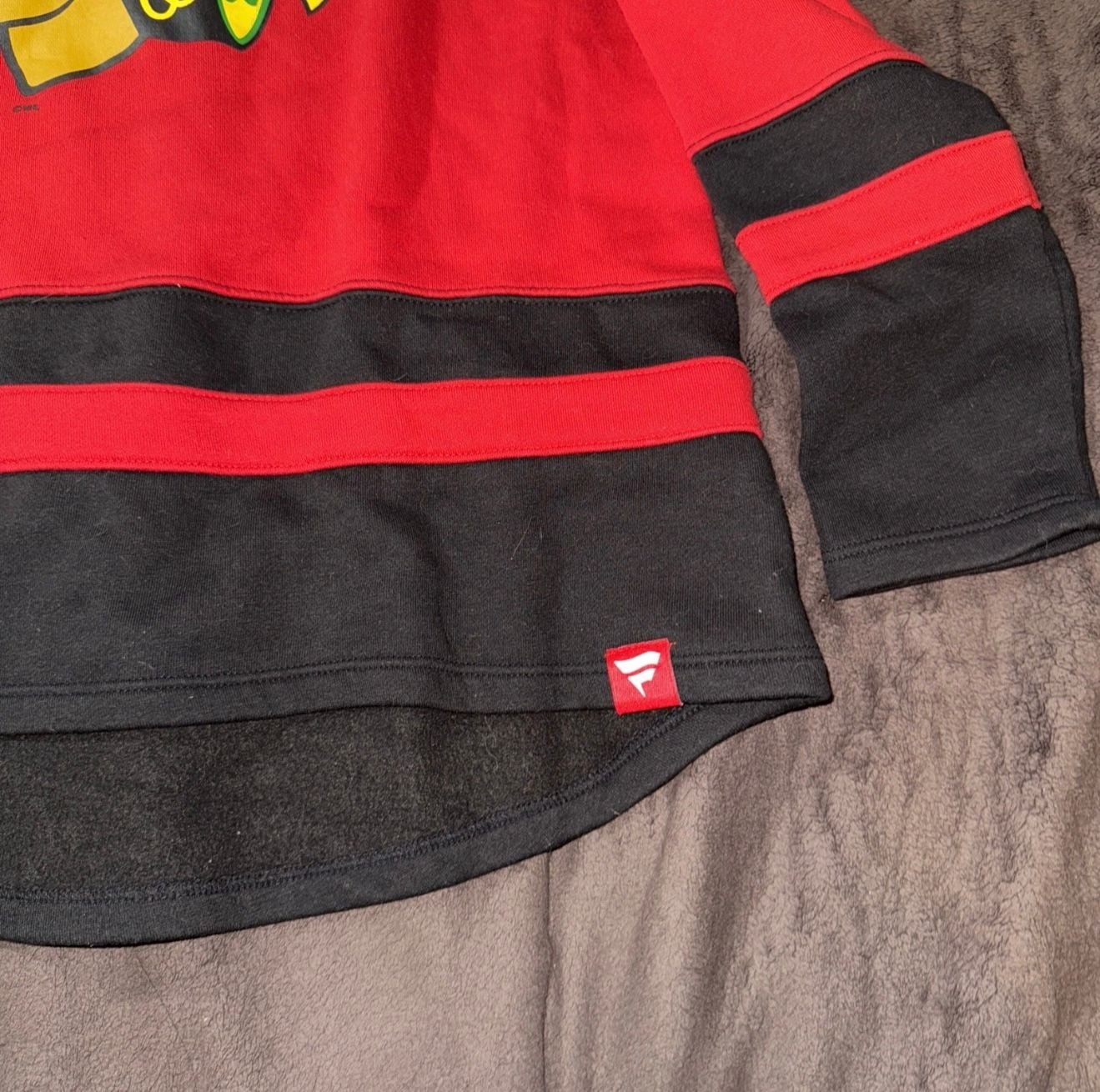 Fanatics Chicago Blackhawks Sweatshirt Size M Red Black Hockey Lace Up 5