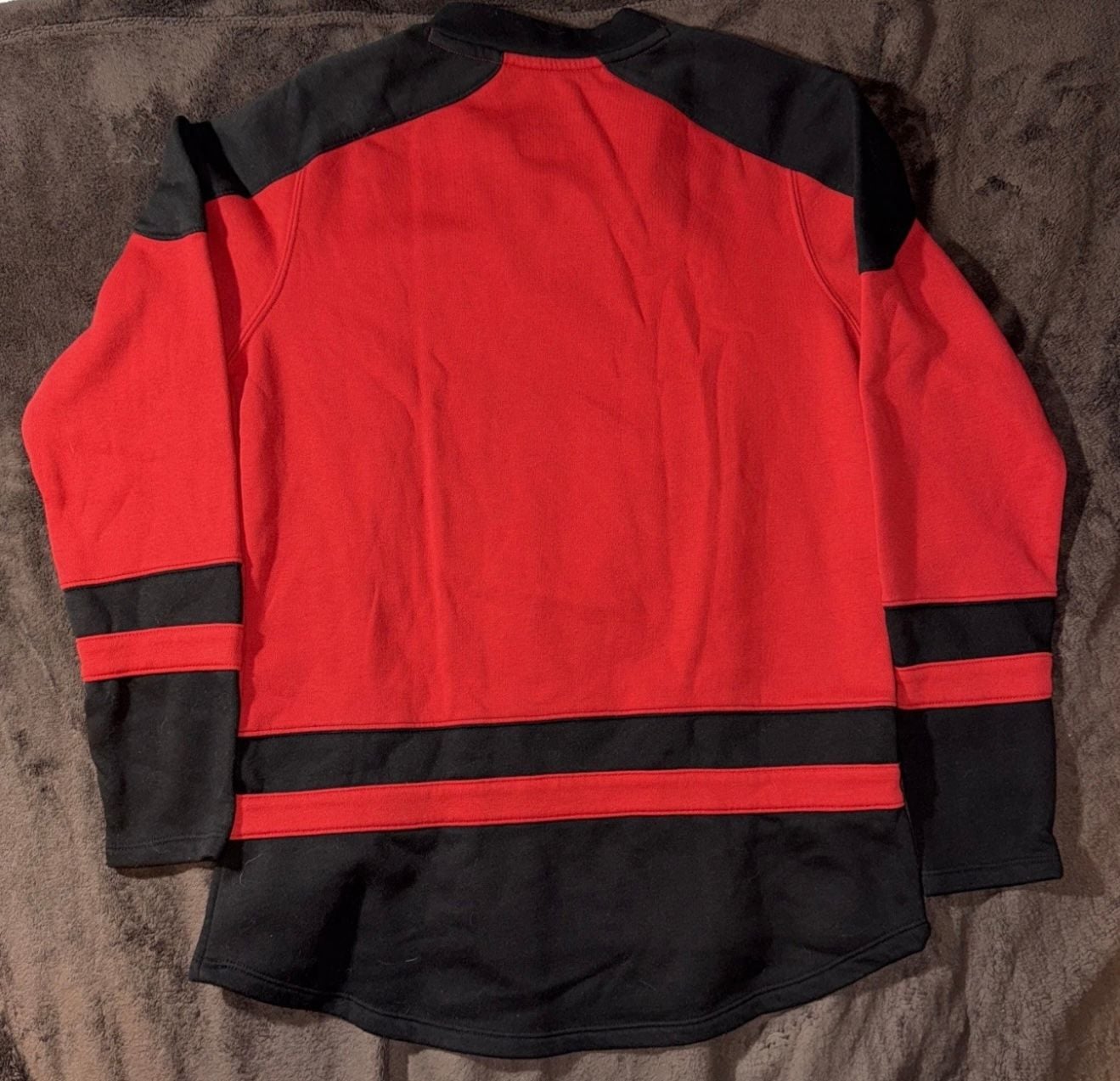 Fanatics Chicago Blackhawks Sweatshirt Size M Red Black Hockey Lace Up 9