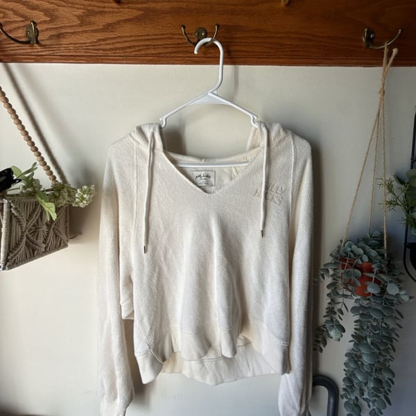 Gilly Hicks By Hollister Hoodie Size XS Ivory Fleece