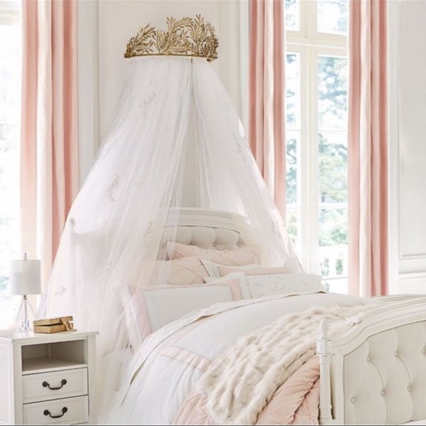 Pottery Barn Kids Monique Lhuillier Gold Vine Sheers White Tulle Canopy