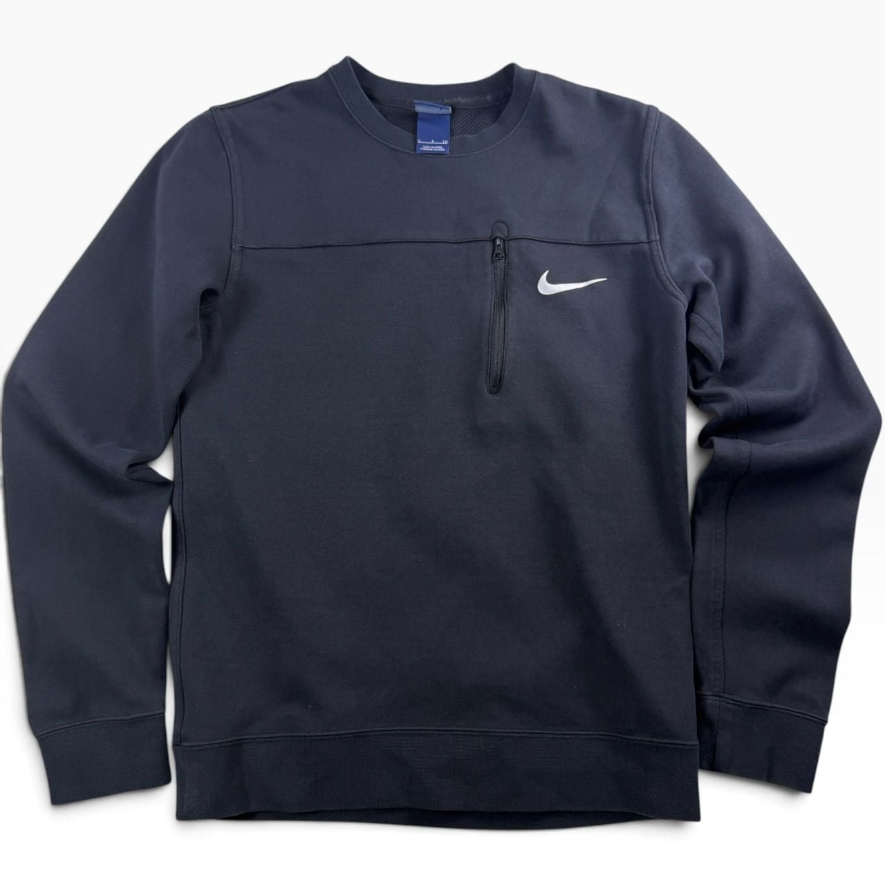 Nike Black Zip Pocket Swoosh Crewneck Small 2