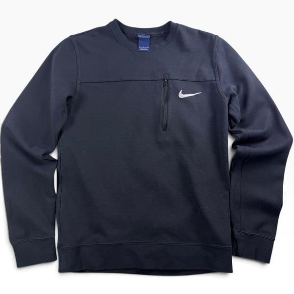 Nike Black Zip Pocket Swoosh Crewneck Small