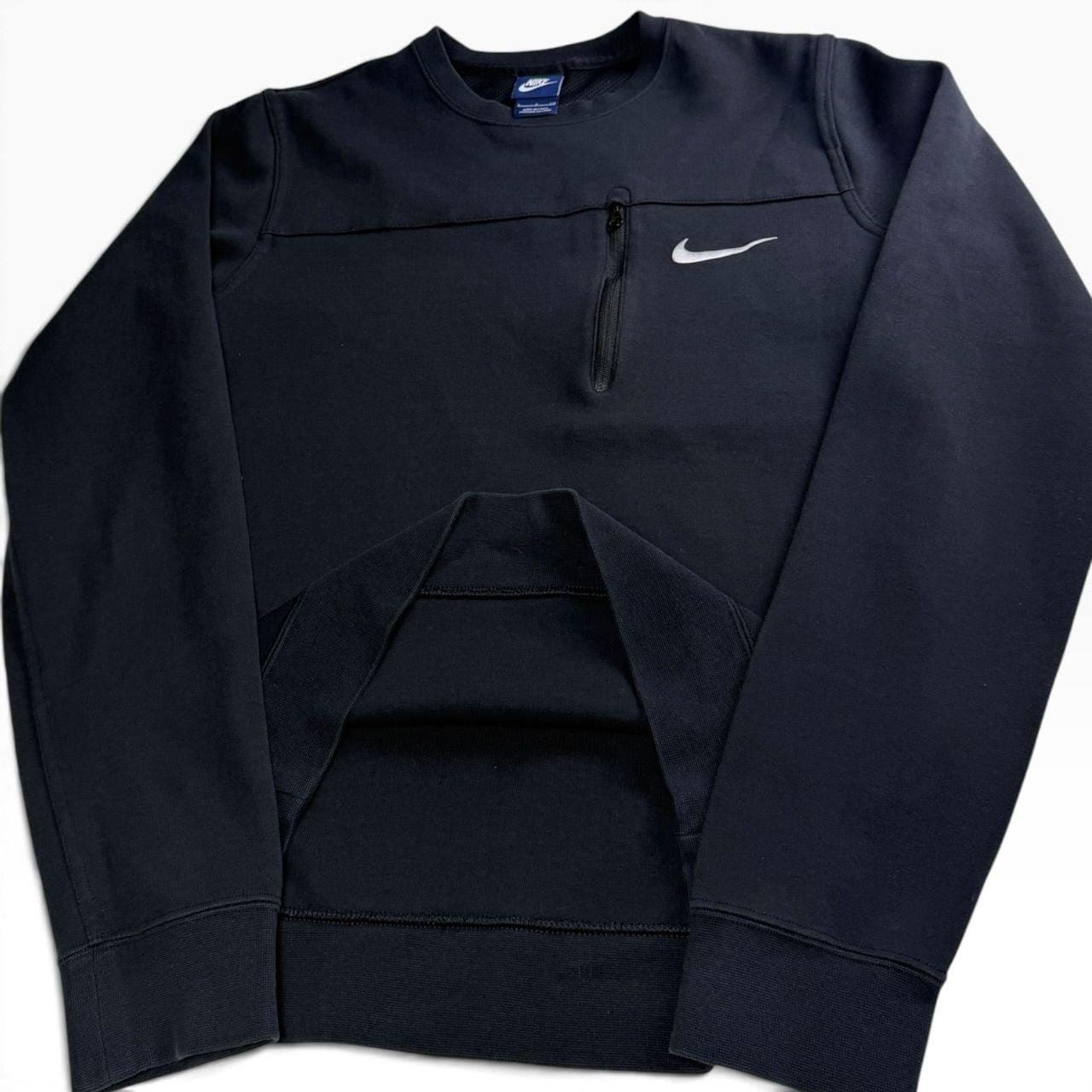Nike Black Zip Pocket Swoosh Crewneck Small 6