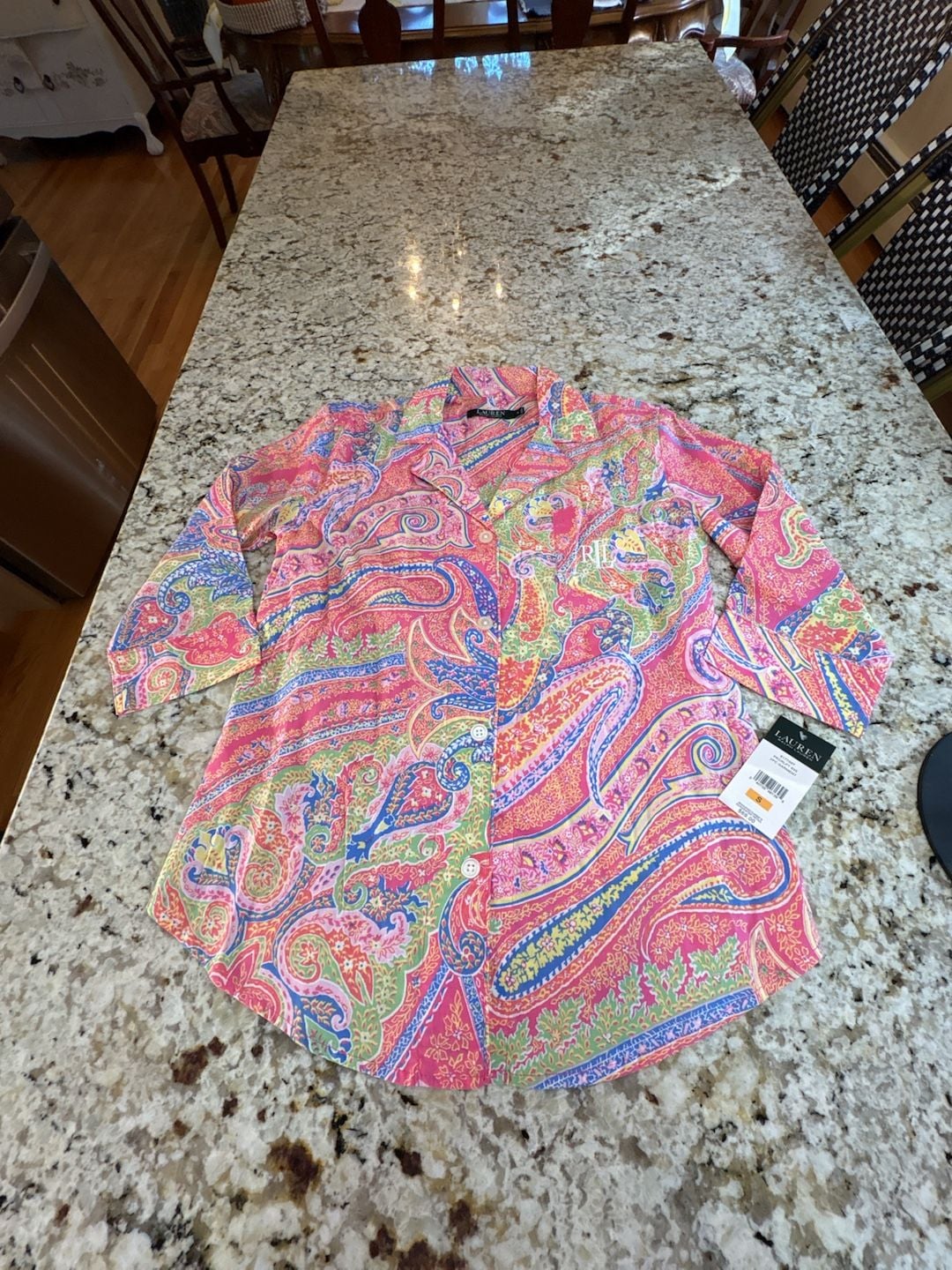 Lauren Ralph Lauren Pink Paisley Pajama Set Size S 2