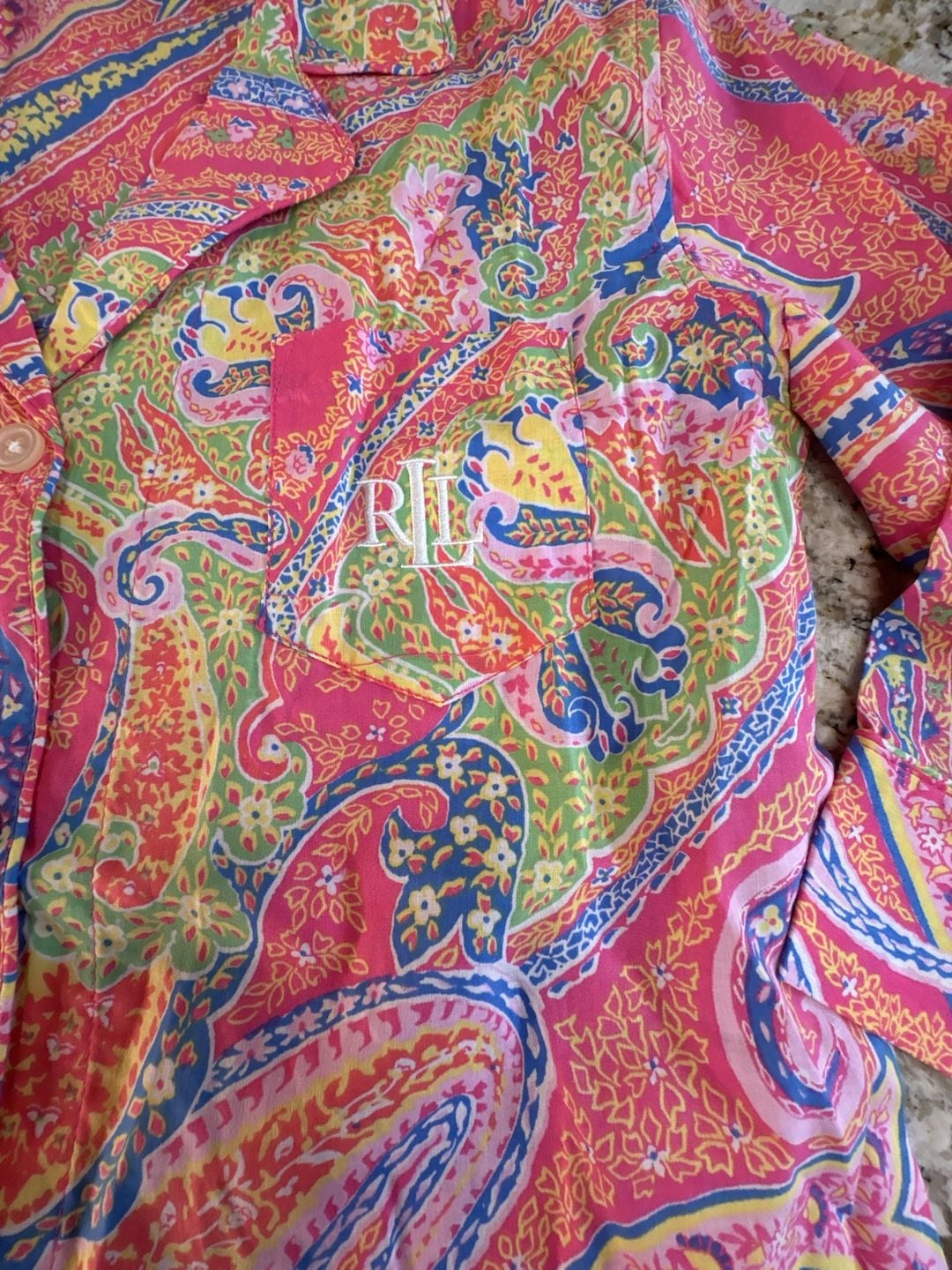 Lauren Ralph Lauren Pink Paisley Pajama Set Size S 4