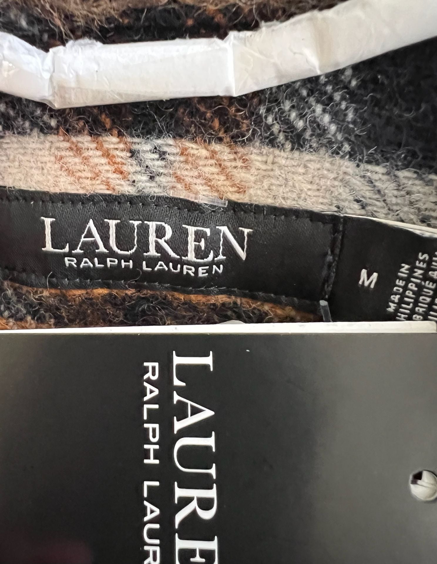 Lauren Ralph Lauren Darda Plaid Wrap Coat Size M 8
