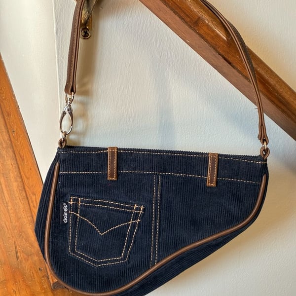 Claire's Corduroy Saddle Shoulder Bag