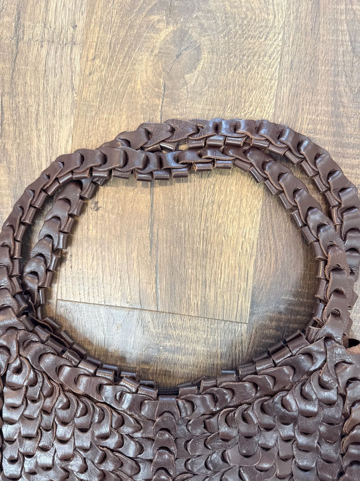Marco Avane Brown Woven Leather Shoulder Bag 5