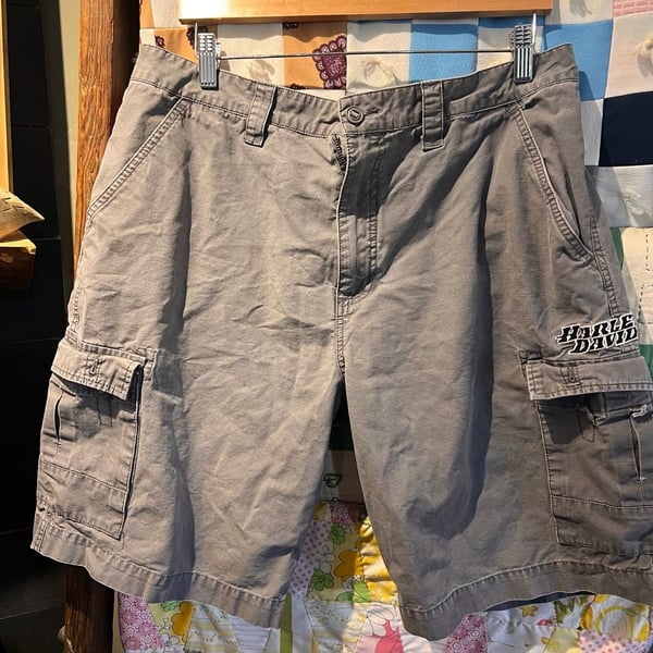 Harley Davidson Cargo Shorts Size 35 Gray Cotton