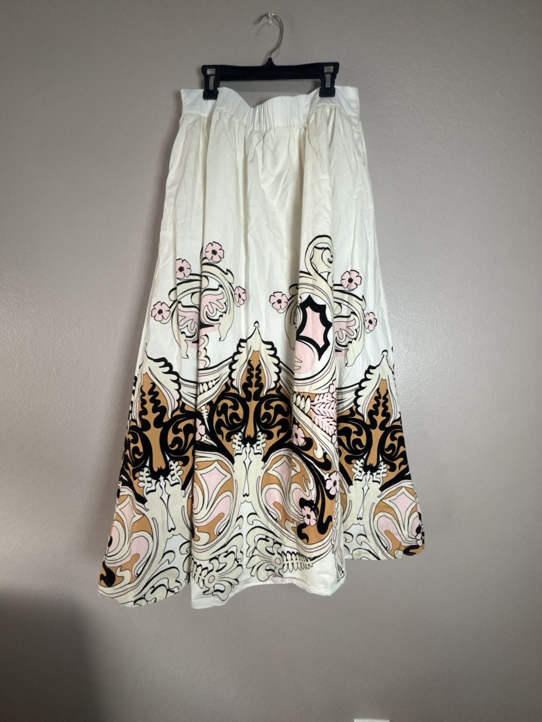 Gibson Latimer Midi Skirt Boho Paisley Floral Print Sz 16 8