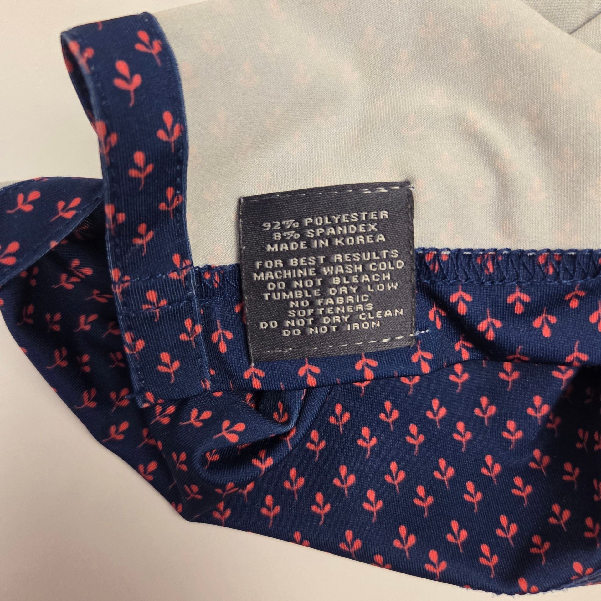 Turtleson Polo Shirt Size L Navy Pink Leaf Print Golf Performance 5
