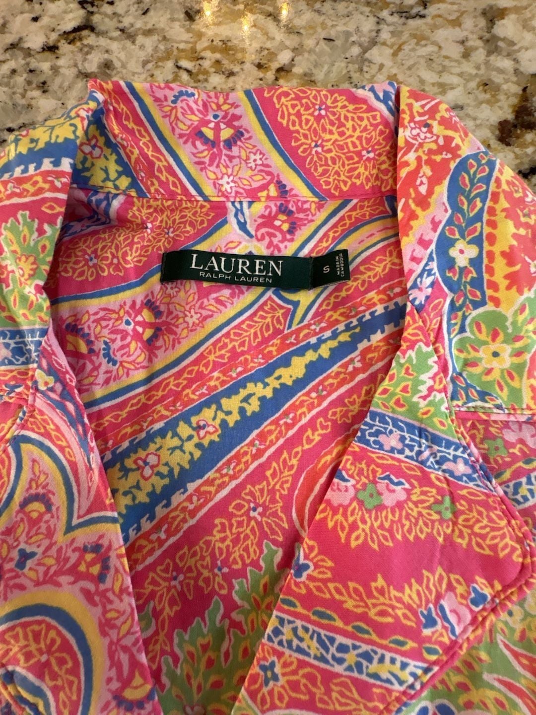Lauren Ralph Lauren Pink Paisley Pajama Set Size S 3