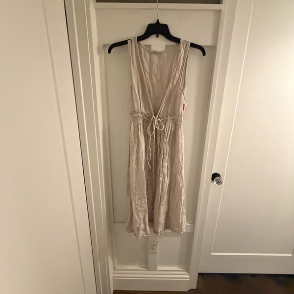 Francesca Bettini Linen vest cardigan Beige  Made in Italy 100 cotton 
